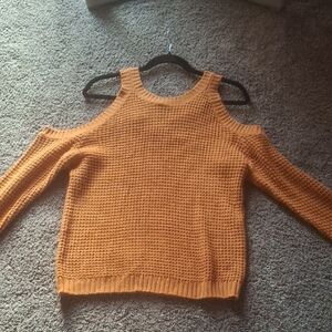 Charlotte Russe Orange Cold Shoulder Sweater